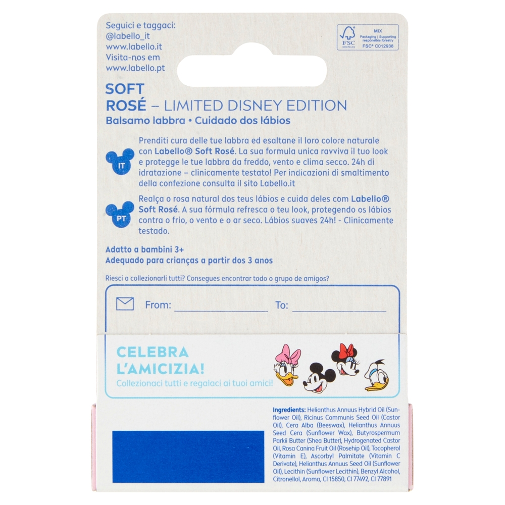 Labello Soft Rosé Paperina Disney Mickey and Friends 4,8 g
